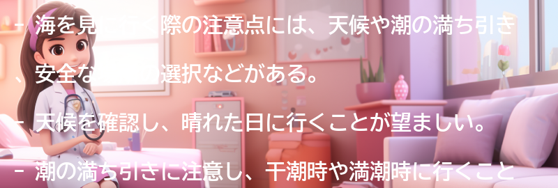 海を見に行く際の注意点の要点まとめ