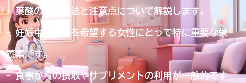 葉酸の摂取方法と注意点の要点まとめ