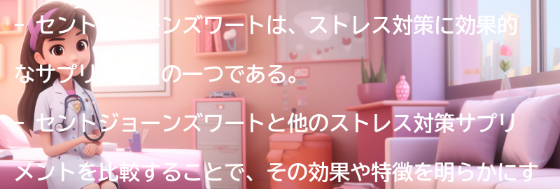 セントジョーンズワートと他のストレス対策サプリメントの比較の要点まとめ