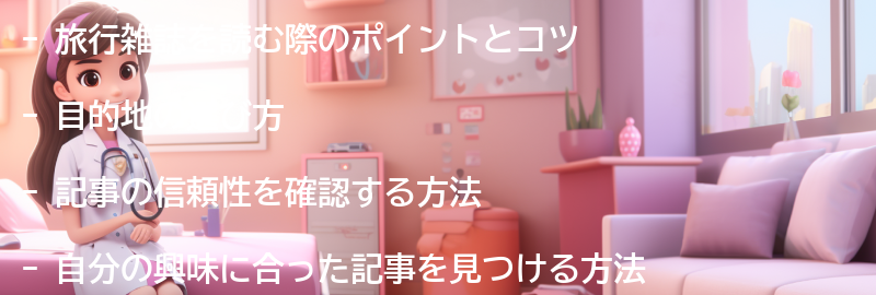 旅行雑誌を読む際のポイントとコツの要点まとめ