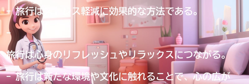 旅行の効果とストレス軽減への影響の要点まとめ