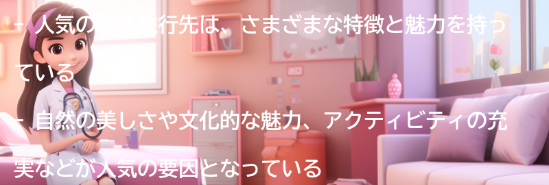 人気のある旅行先の特徴と魅力の要点まとめ