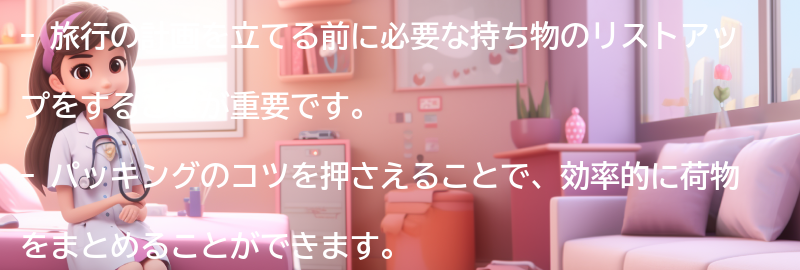 必要な持ち物のリストアップとパッキングのコツの要点まとめ