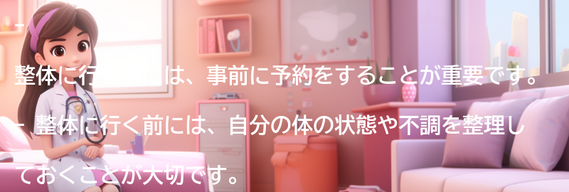 整体に行く前の注意点の要点まとめ